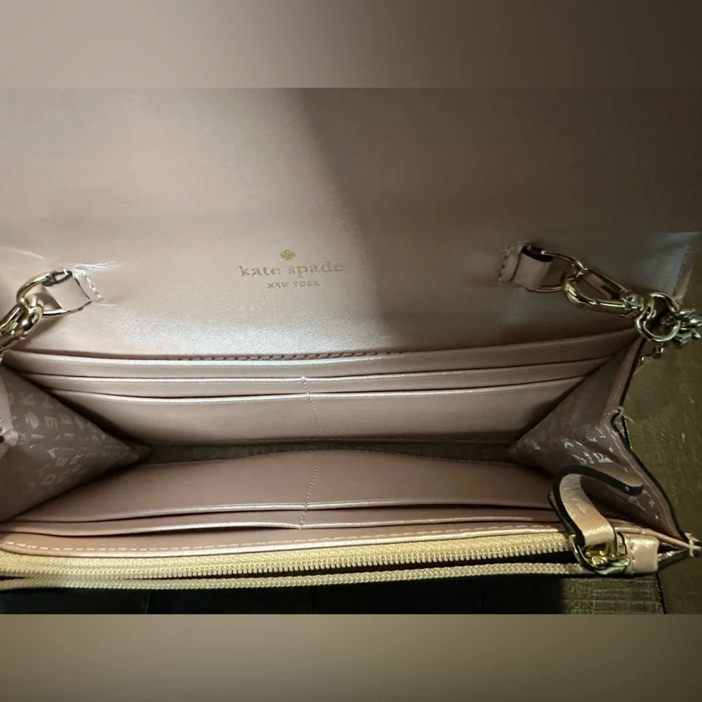 kate spade New York rose gold glitter Milou Sunset Lane clutch. - Picture 5 of 5